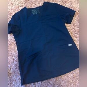 Figs Deep Blue Technical Collection Scrub Top SMALL